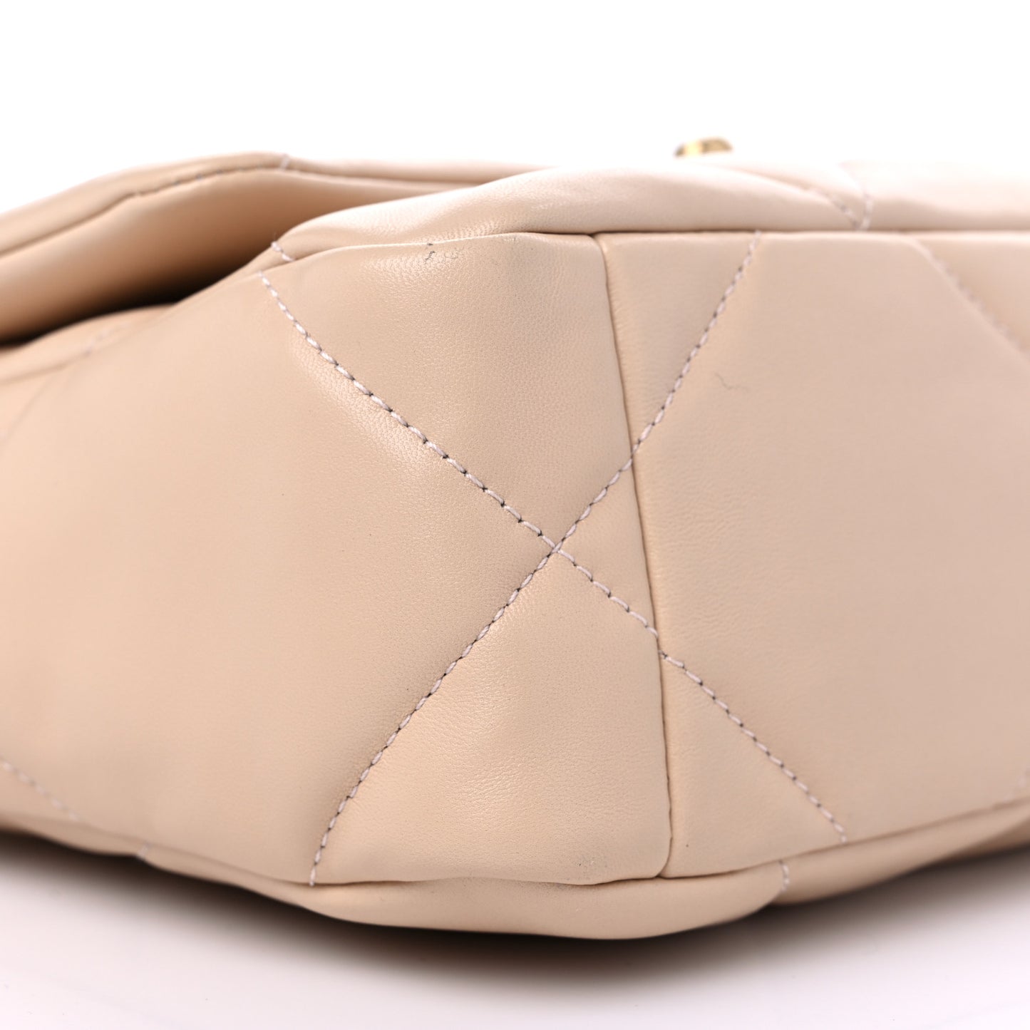 Lambskin Quilted Medium Chanel 19 Flap Light Beige