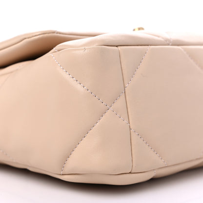 Chanel Lambskin Quilted Medium Chanel 19 Flap Light Beige 8 of 9