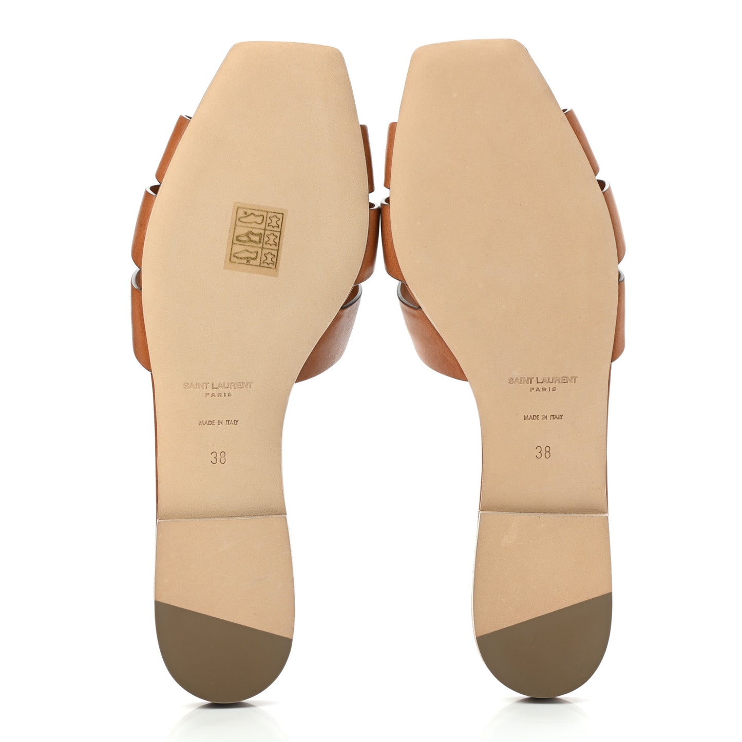 Calfskin Tribute 05 Slide Sandals 38 Amber