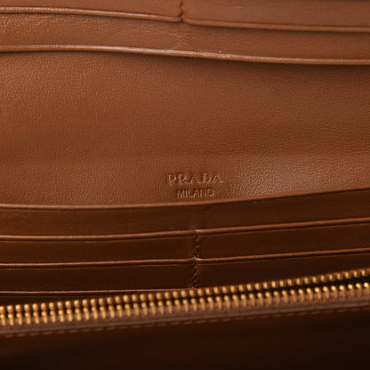 Prada Soft Calf Quilted Continental Flap Wallet Cannella 6 of 6