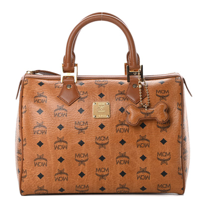 MCM Visetos Dog Bone Boston Bag Cognac 1 of 16