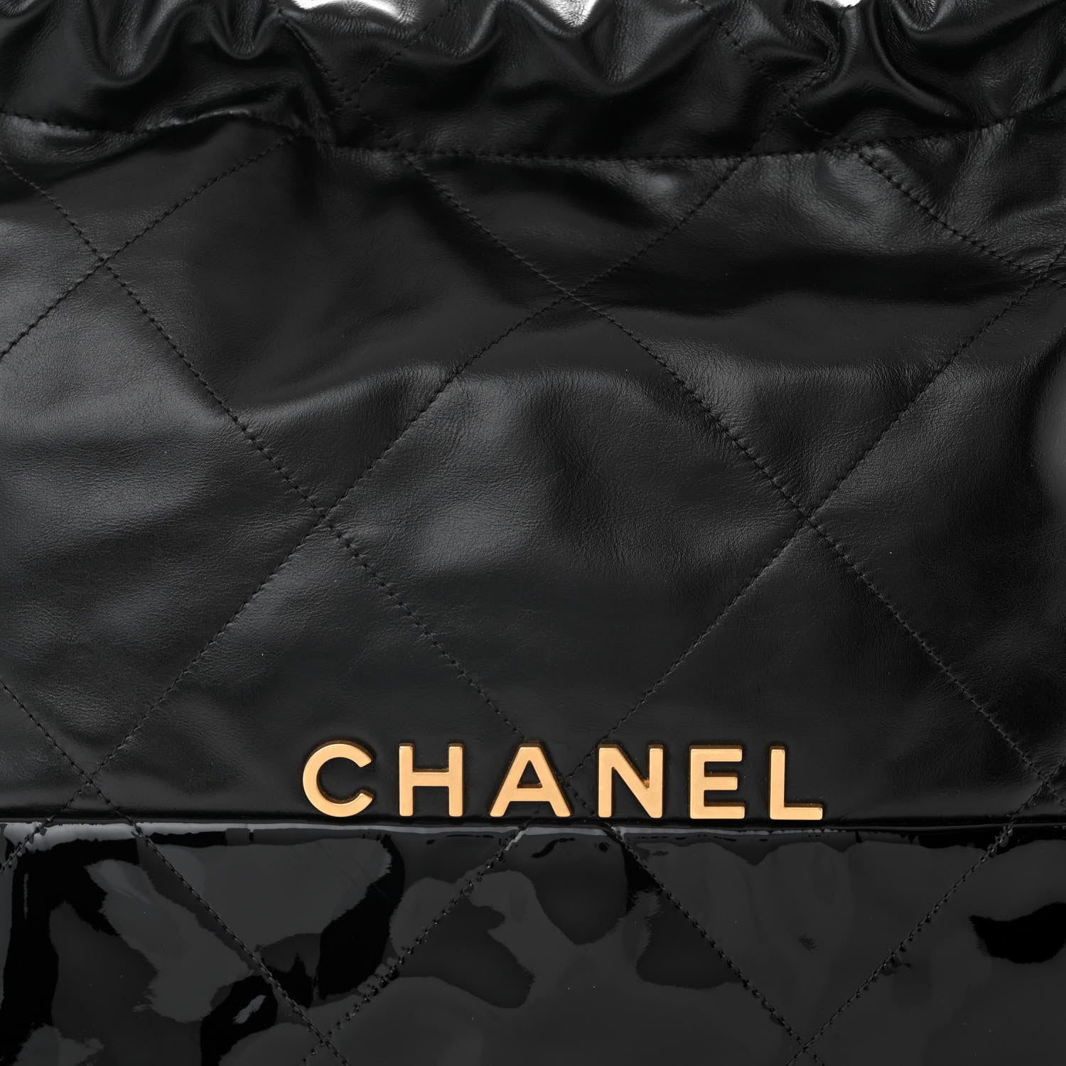 Chanel Shiny Calfskin Patent Quilted Small Chanel 22 Black 9 of 12