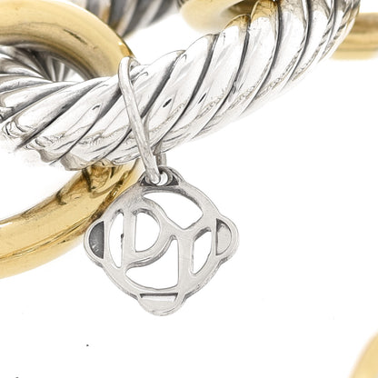 David Yurman Sterling Silver 18K Yellow Gold 17mm Extra Large Oval Link Bracelet 6 of 7