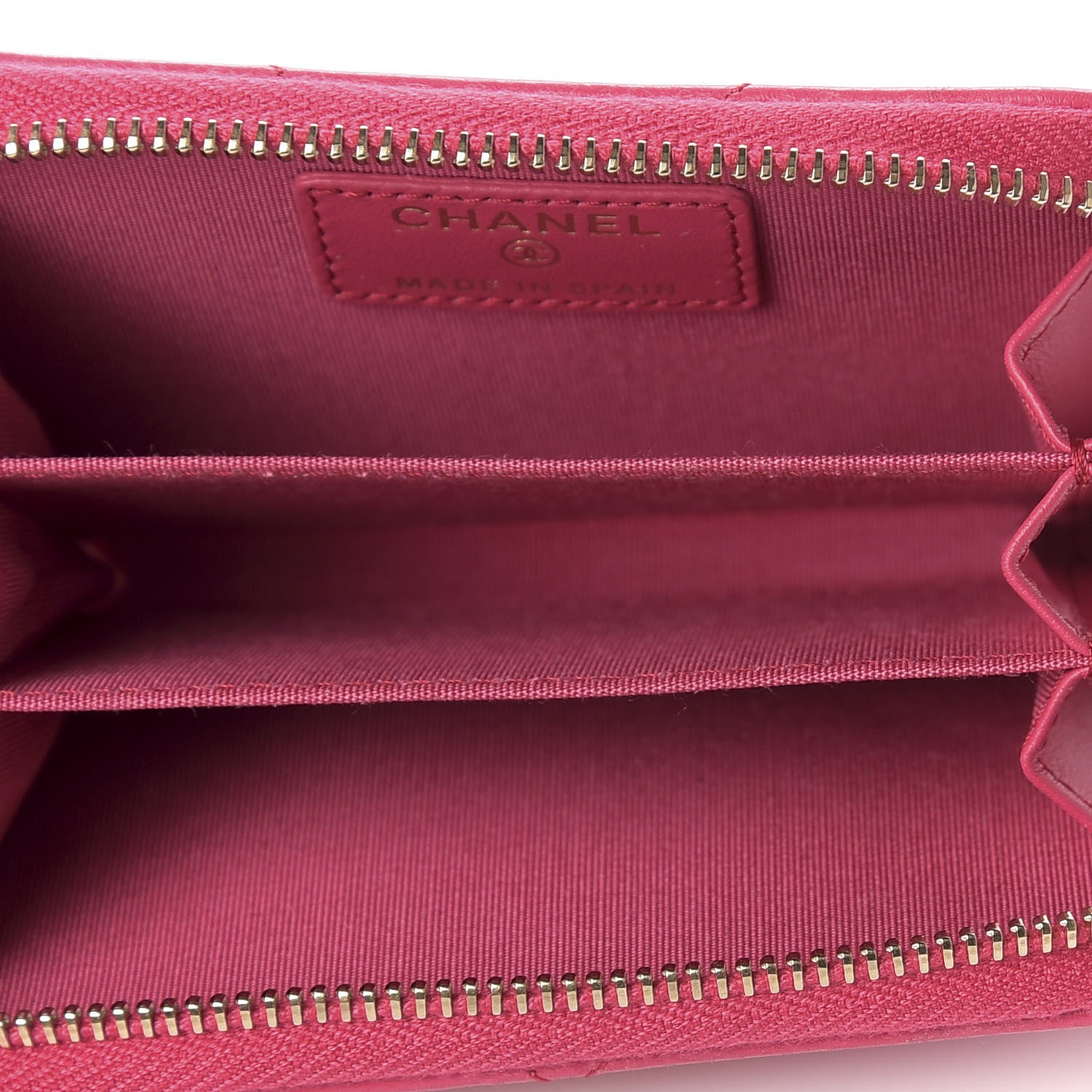 Chanel Shiny Goatskin Quilted 19 Zip Around Coin Purse Wallet Pink 5 of 7