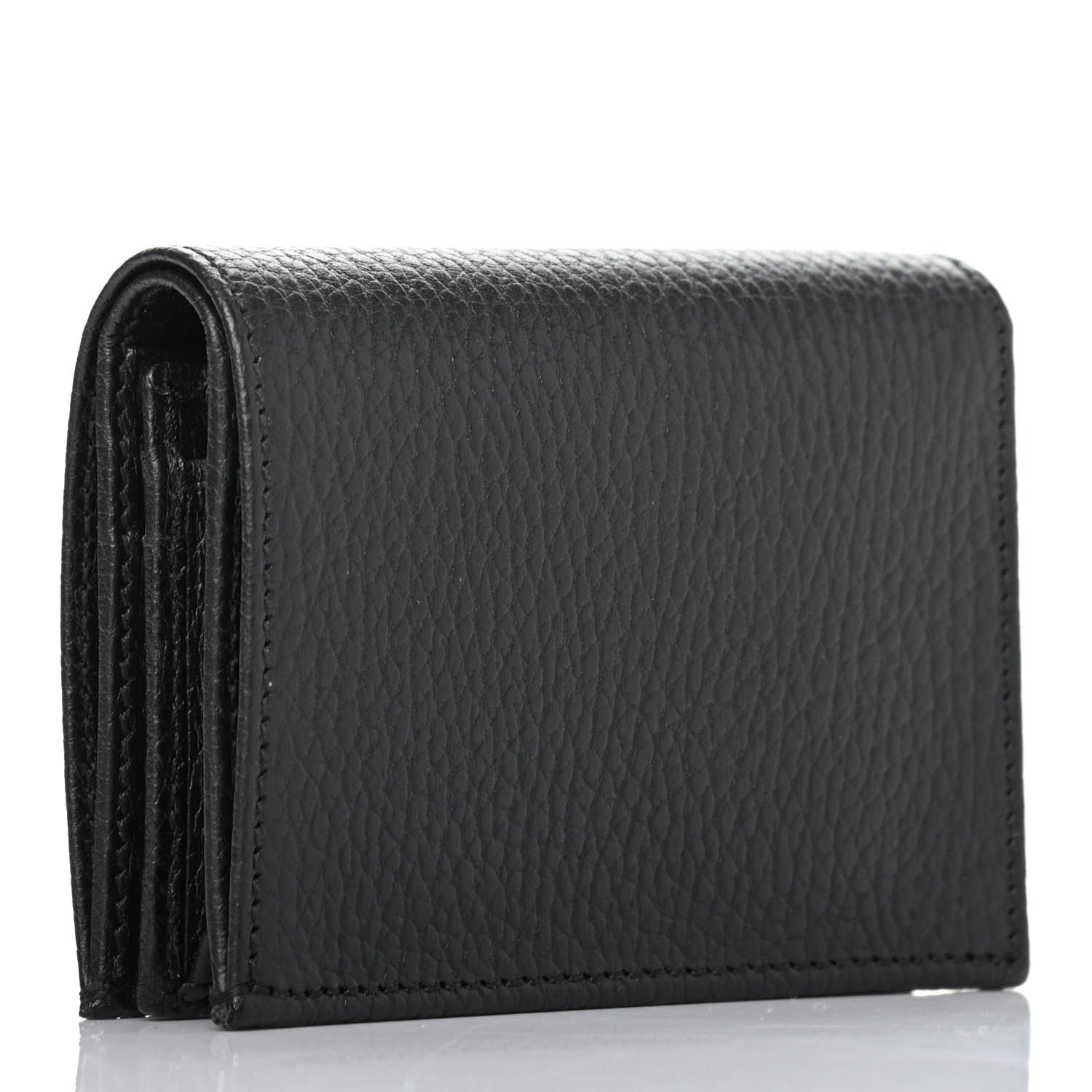 Gucci Pebbled Calfskin GG Marmont Card Case Black 2 of 4