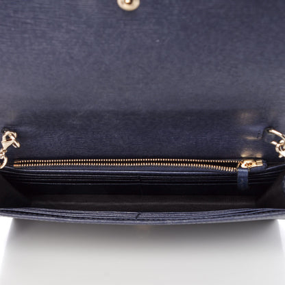 Gucci Textured Calfskin Medium Betty Chain Wallet Blue 6 of 9