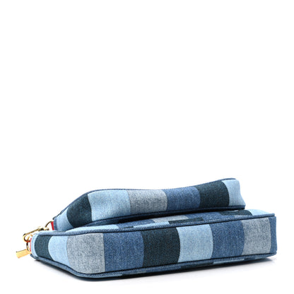 Louis Vuitton Denim Damier Monogram Patchwork Multi Pochette Accessories Blue Rouge 4 of 8