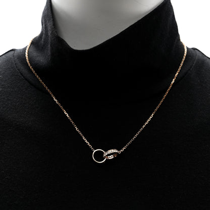 Cartier 18K Pink Gold Diamond Interlocking LOVE Necklace 3 of 9
