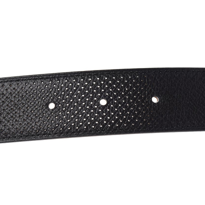 Hermes Epsom Perforated 32mm Belt Strap 75 Black Gold 4 of 6