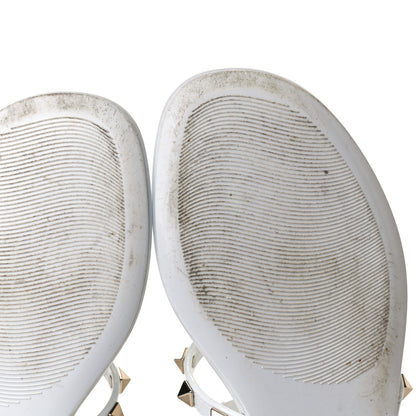 Valentino Garavani PVC Jelly Rockstud Caged Flat Thong Sandals 38 Optic White 9 of 10