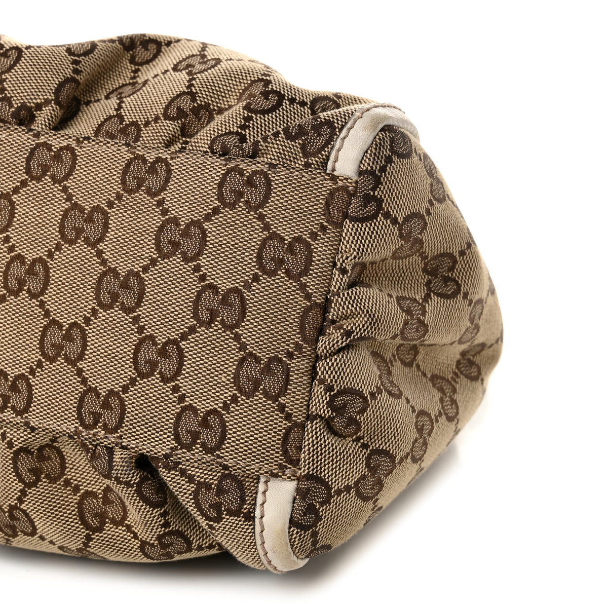 Gucci Monogram Medium D Gold Ring Hobo White 10 of 11