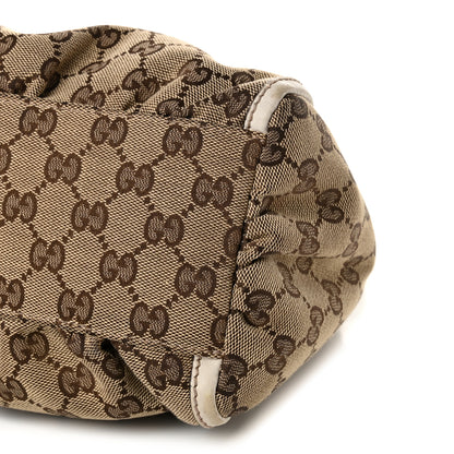 Gucci Monogram Medium D Gold Ring Hobo White 10 of 11