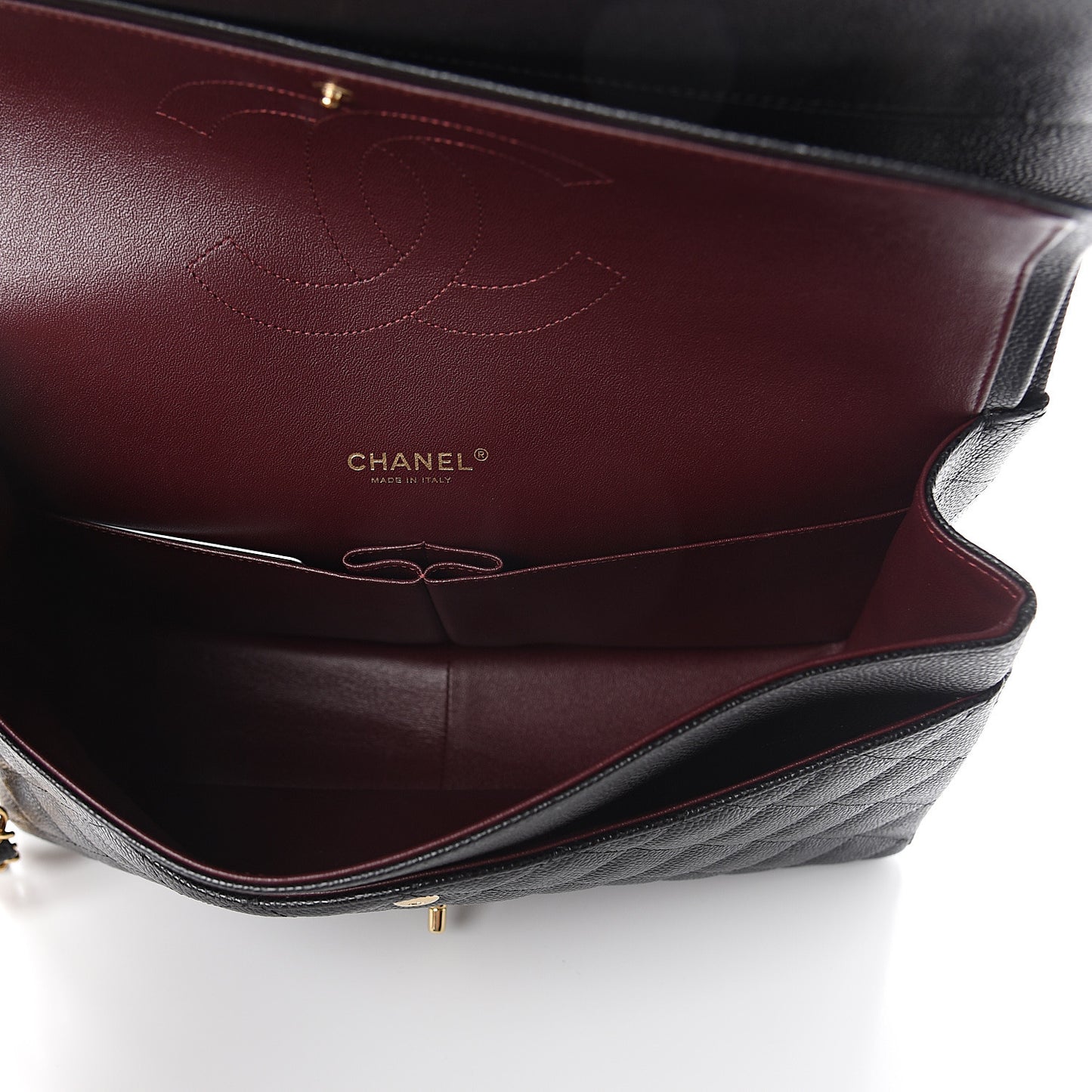 Caviar Quilted Maxi Double Flap Black