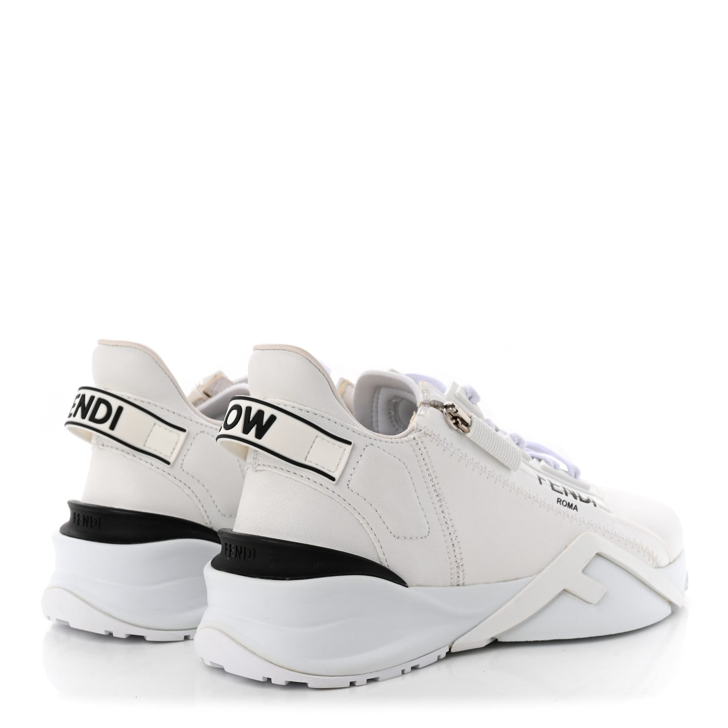 Vitello Womens Fendi Flow Low Top Sneakers 35 Ultra White