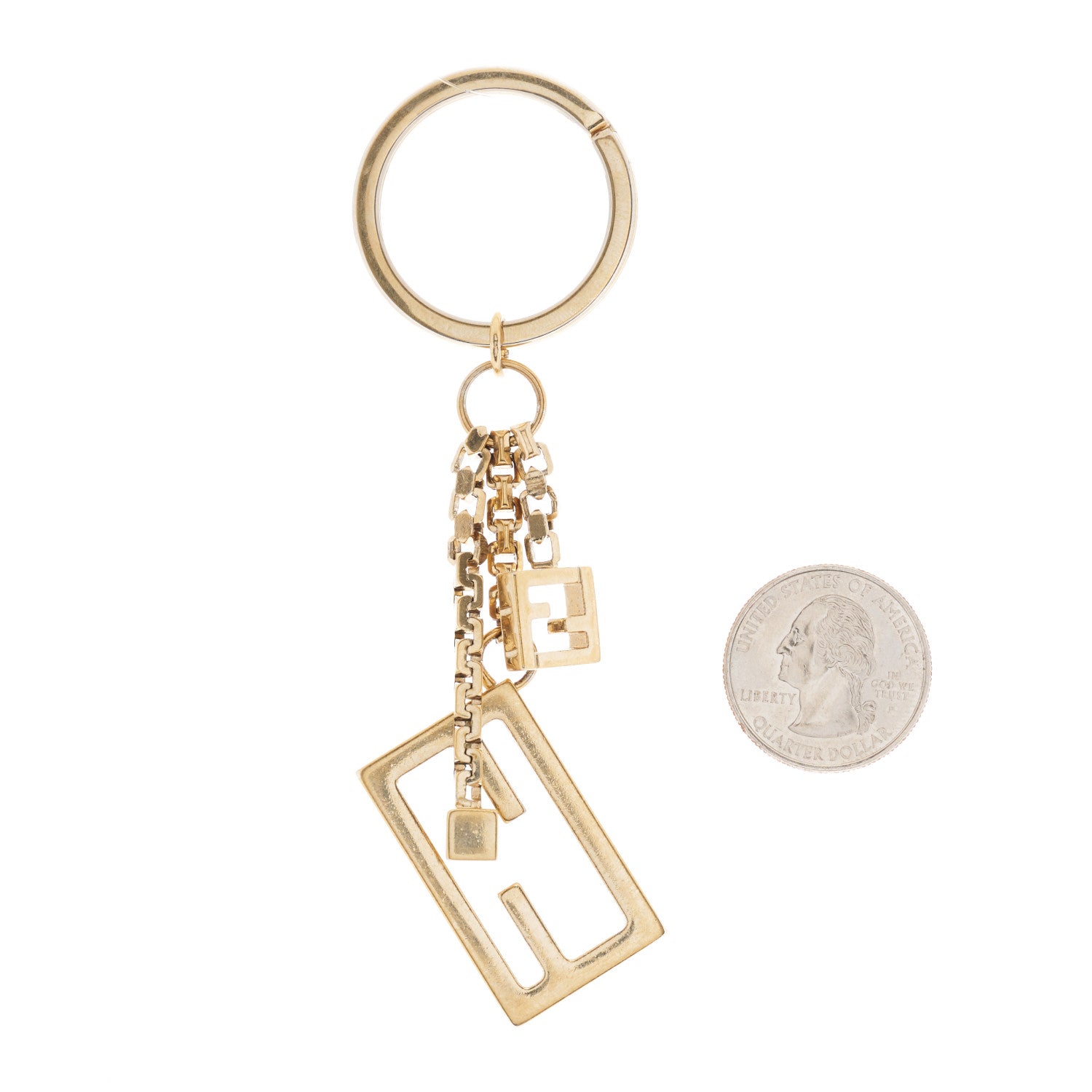 Fendi Metal Baguette Key Ring Gold 2 of 4