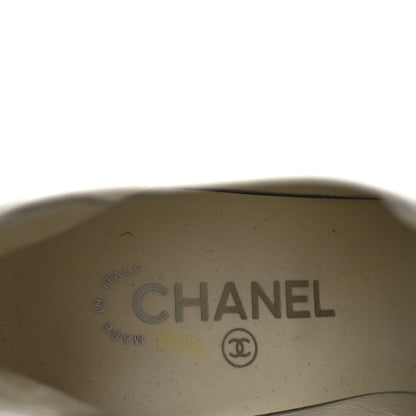 Chanel Patent Calfskin Cap Toe Ankle Boots 39 Ecru 9 of 13