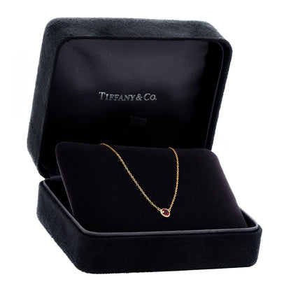 Tiffany 18K Yellow Gold Ruby Elsa Peretti Color By The Yard Pendant Necklace 5 of 5