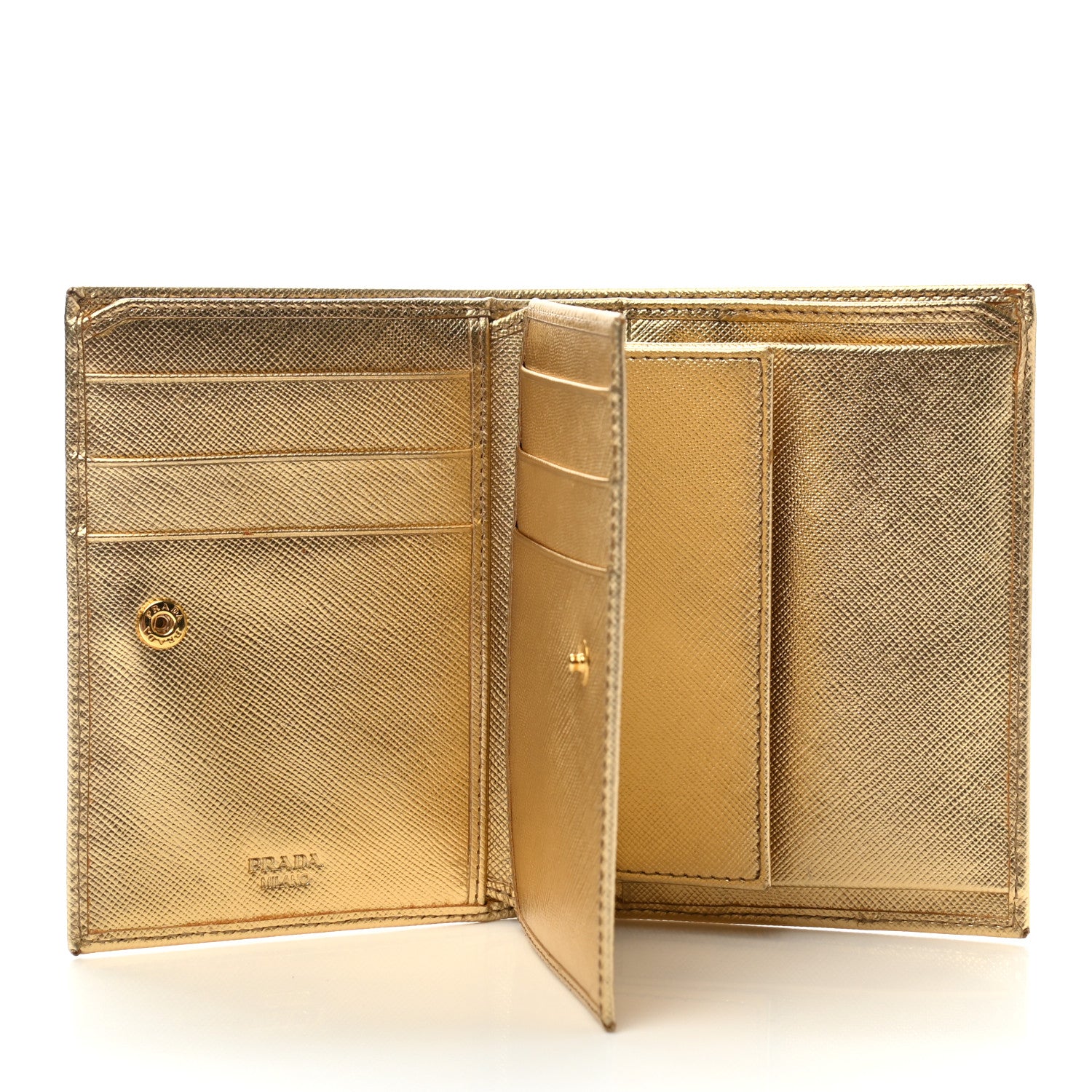 Prada Saffiano Metal Bi-Fold Wallet Platino 5 of 7