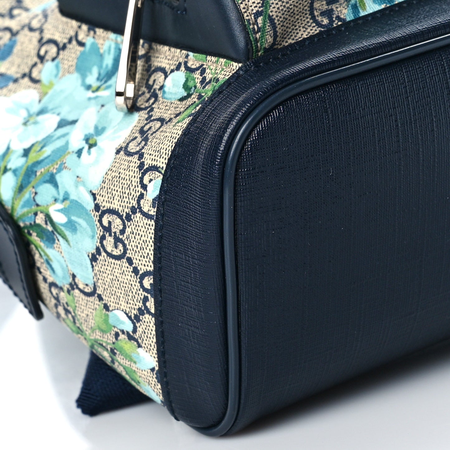 GG Supreme Monogram Blooms Small Day Backpack Blue