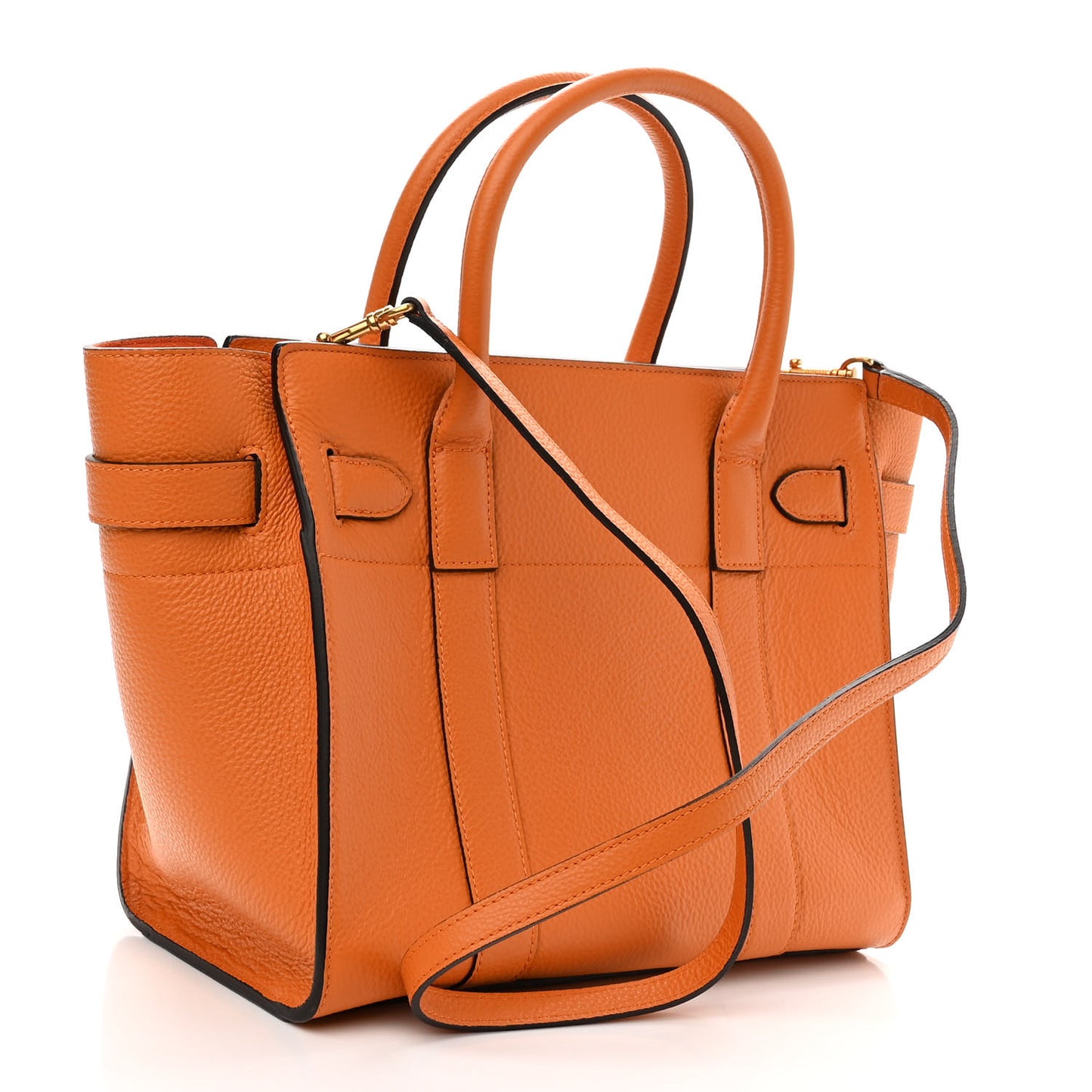Small Classic Grain Small Bayswater Zip Tote Orange