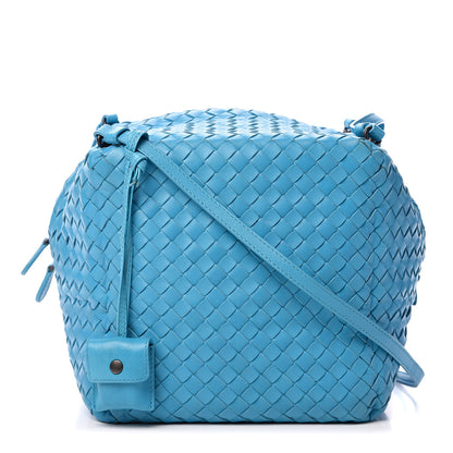 Bottega Veneta Nappa Intrecciato Cube Messenger Turquoise 1 of 10
