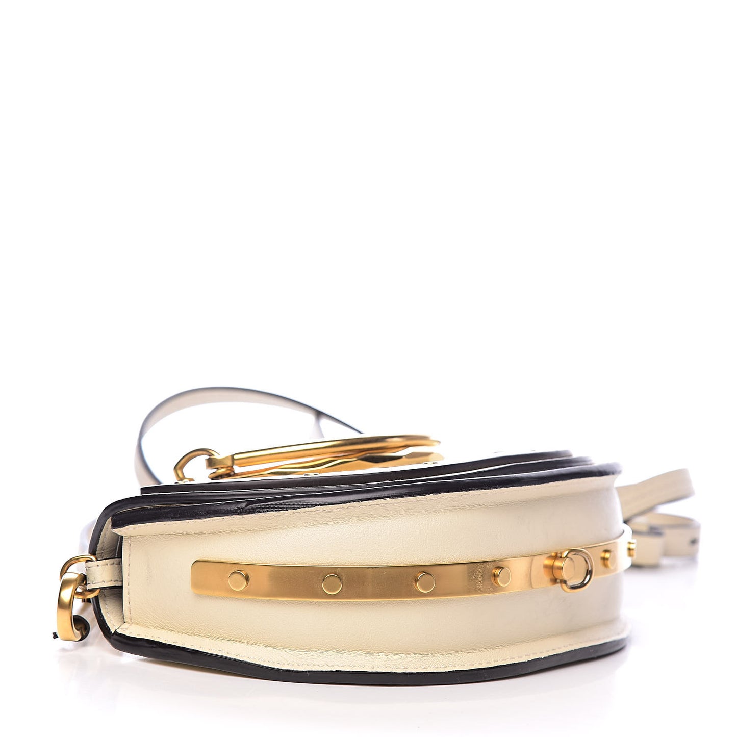 Calfskin Small Nile Bracelet Minaudiere Bag Off White