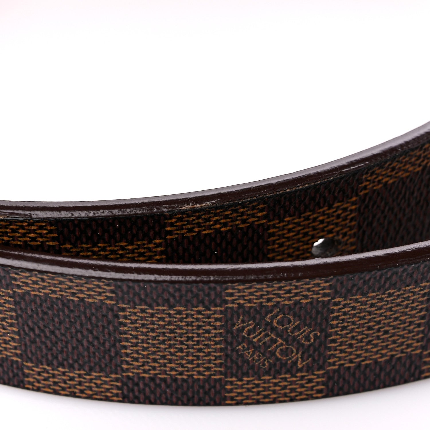 Louis Vuitton Damier Ebene LV Paris Buckle Belt 80 32 Silver 7 of 8