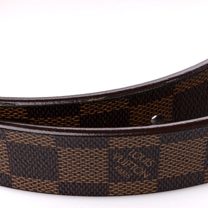 Louis Vuitton Damier Ebene LV Paris Buckle Belt 80 32 Silver 7 of 8