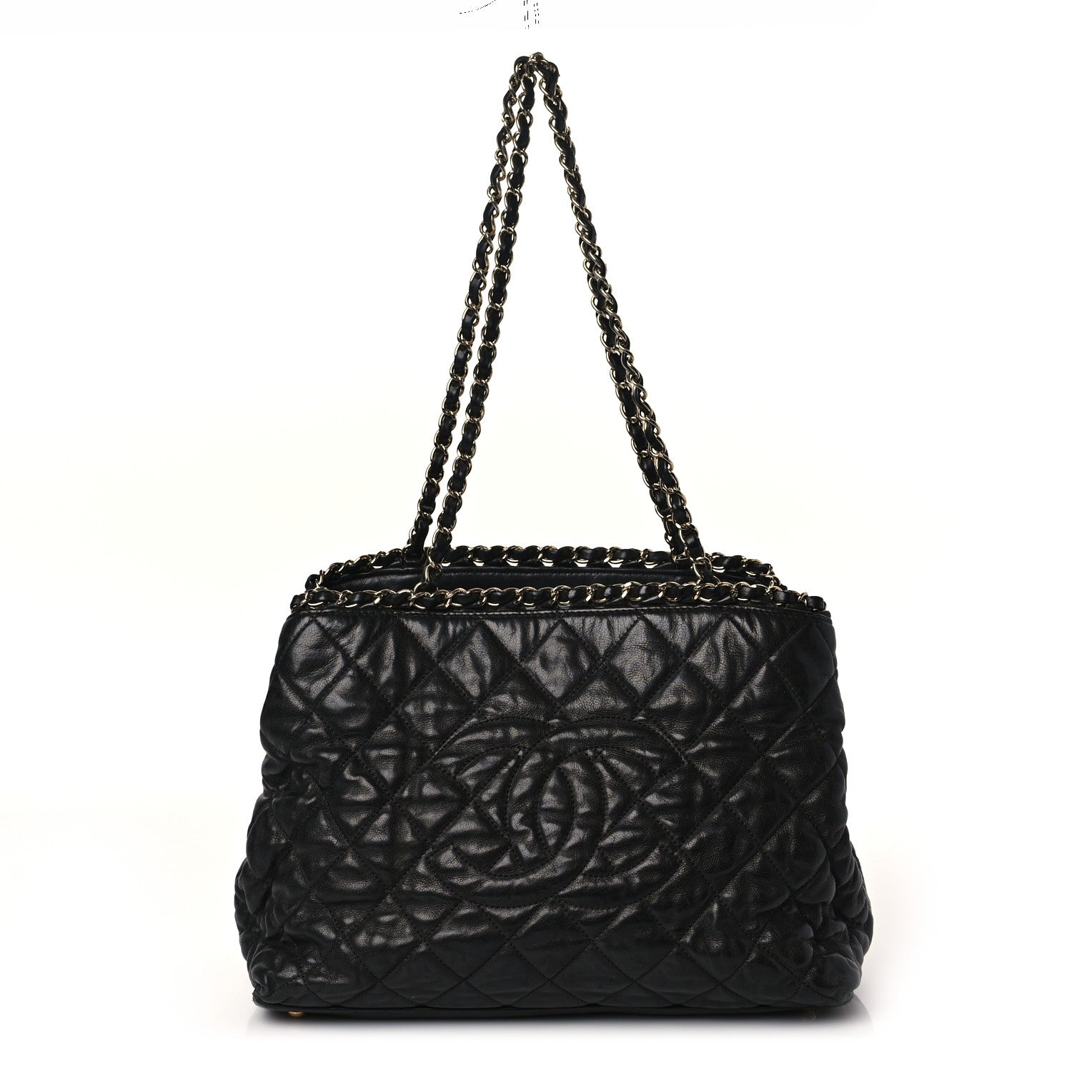 Chanel Calfskin Quilted Small Chain Me Tote Black 1 of 10