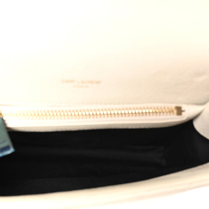 Saint Laurent Sheepskin Matelasse Chevron Monogram Medium College Bag Crema Soft 5 of 10