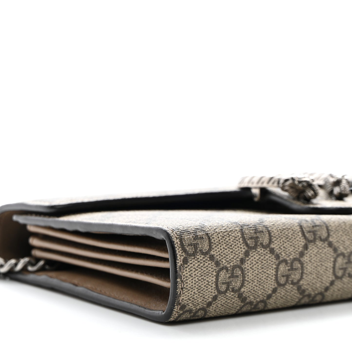GG Supreme Monogram Mini Dionysus Chain Wallet Beige Taupe