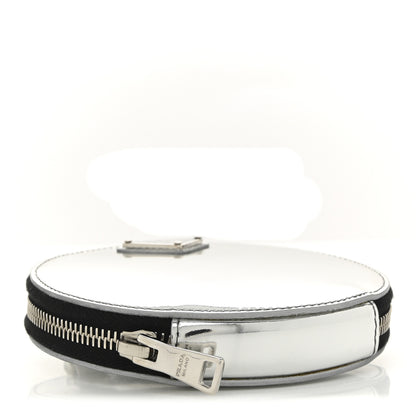 Prada Spazzolato Round Chain Coin Crossbody Pouch Argento 4 of 10