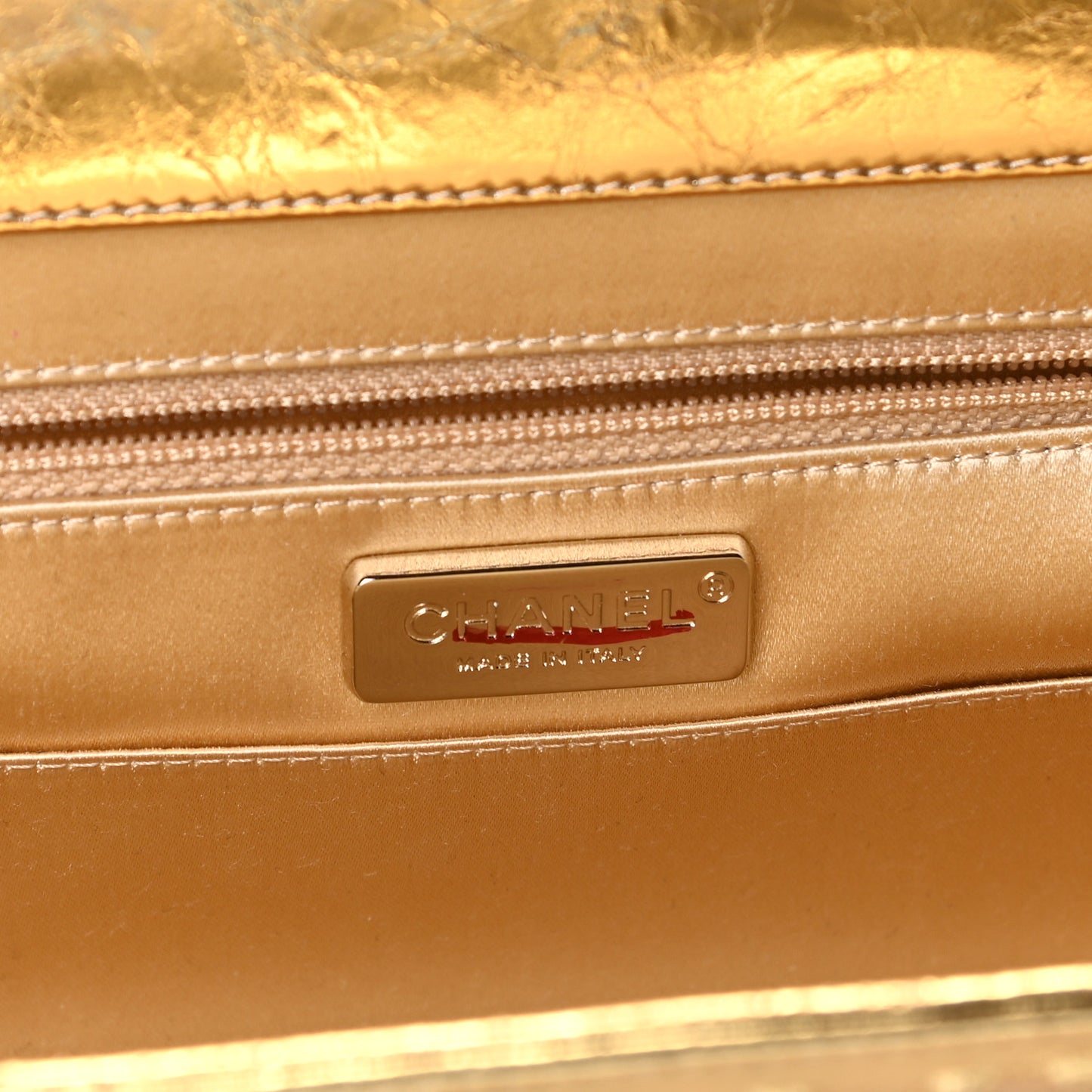 Metallic Lambskin Tweed We Need 5x5=CC Clutch Gold