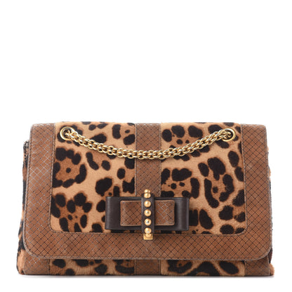 Christian Louboutin Pony Hair Leopard Print Sweet Charity Shoulder Bag Brown 1 of 12