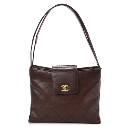Chanel CHANE Lambskin Stitched Shoulder Bag Brown 1 of 16
