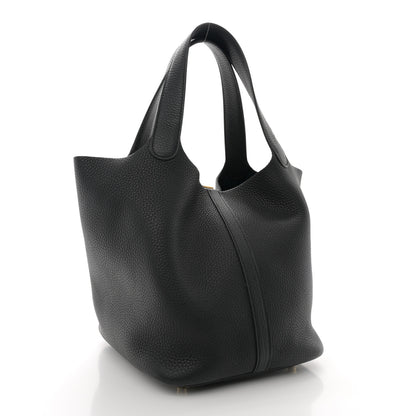 Hermes Taurillon Clemence Picotin Lock 22 MM Black 3 of 10