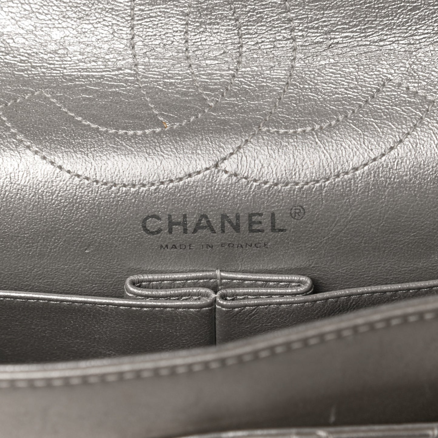 Metallic Aged Calfskin Quilted 2.55 Reissue 226 Flap Silver
