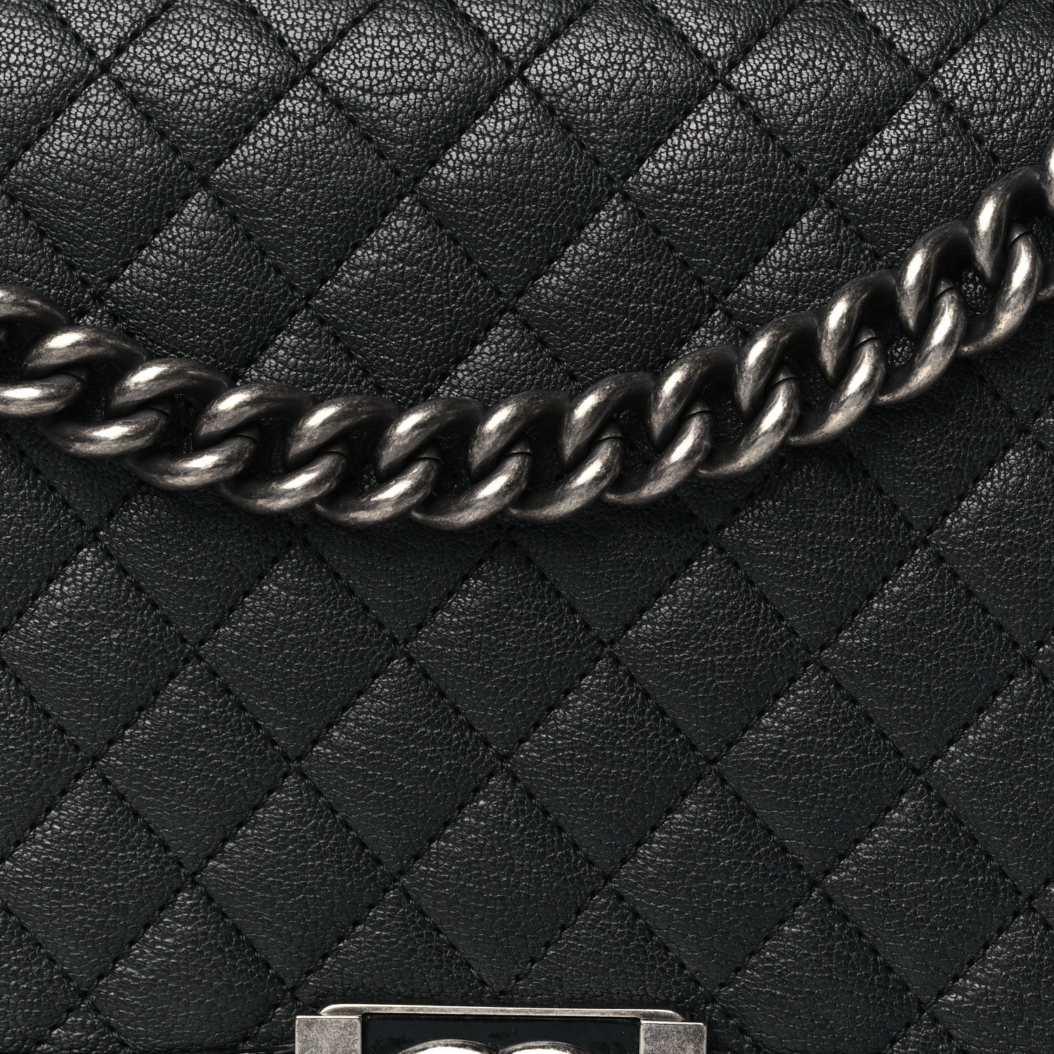 Chanel Goatskin Quilted Patent New Medium Duo Boy Flap Black 8 of 10