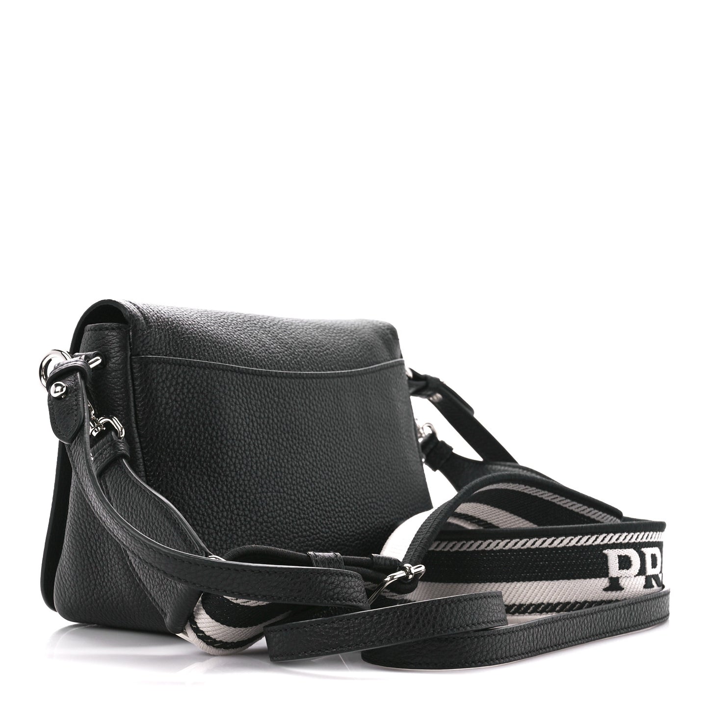 Vitello Daino Soft Flap Crossbody Black