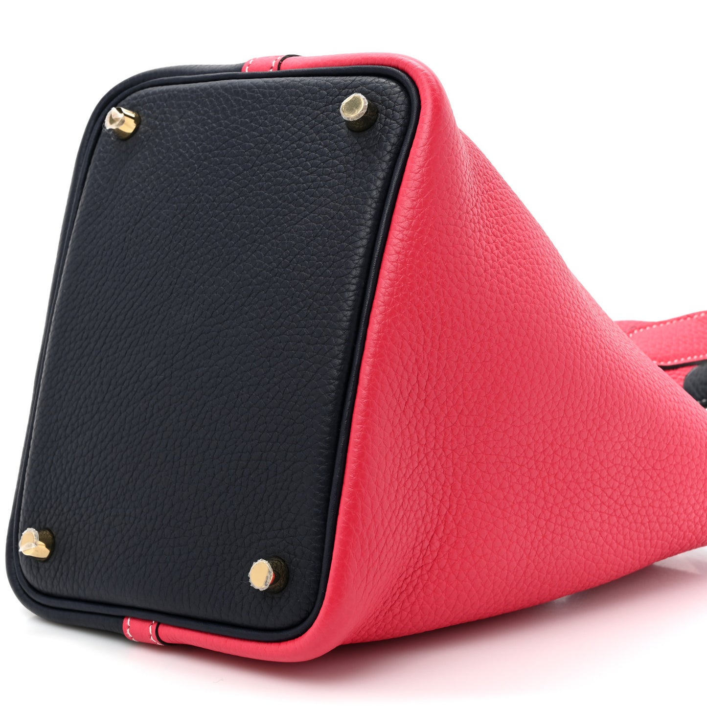 Taurillon Clemence Casaque Picotin Lock 18 PM Rose Extreme Bleu Nuit