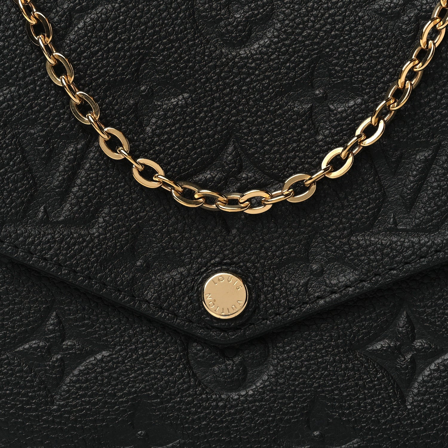 Louis Vuitton Empreinte Pochette Felicie Chain Wallet Black 9 of 11