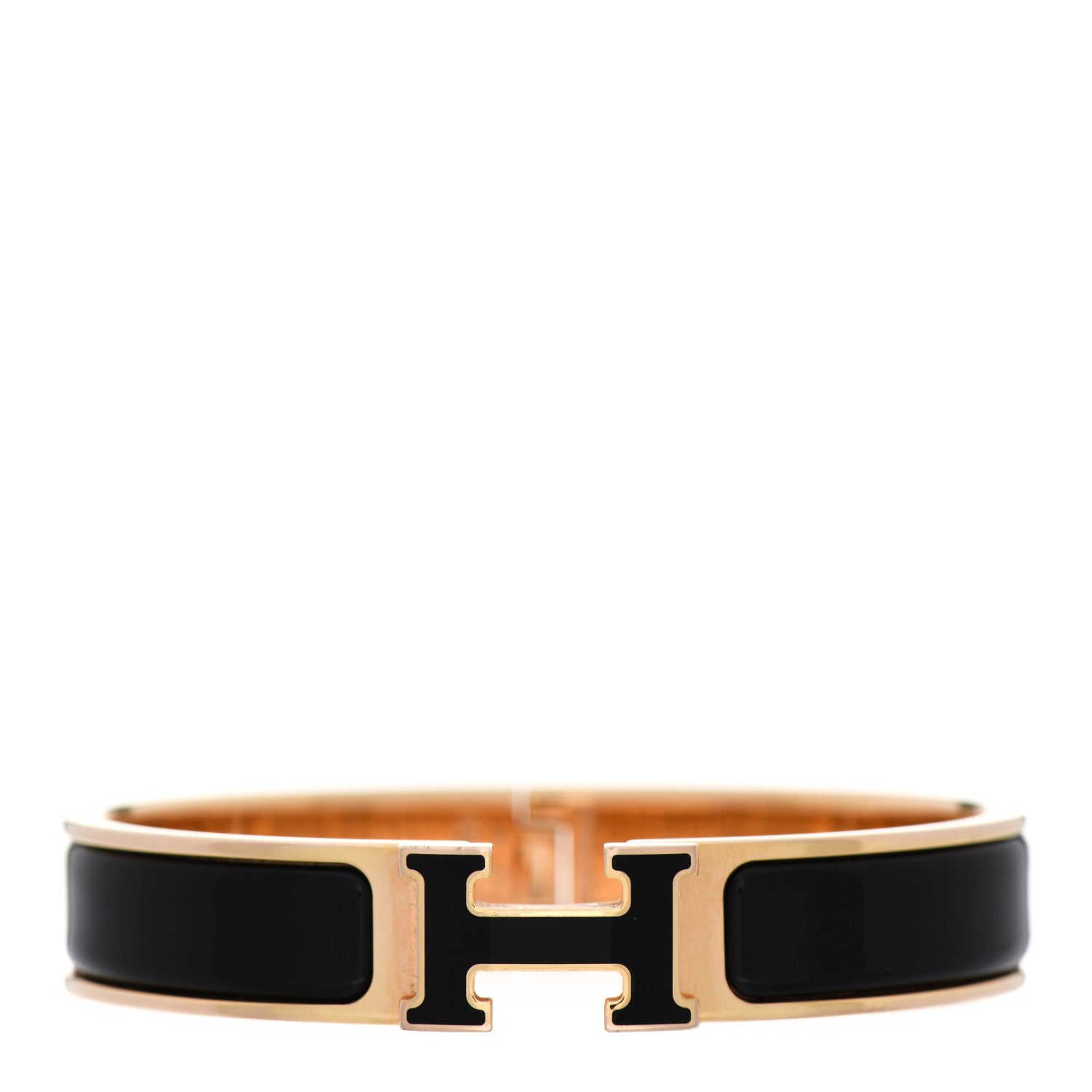 Hermes Enamel Narrow Clic Clac H Bracelet PM Black 1 of 4