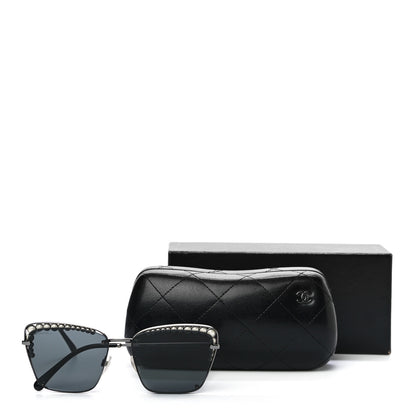 Chanel Metal Square Frame Pearl Sunglasses 4235-H Dark Grey 7 of 7