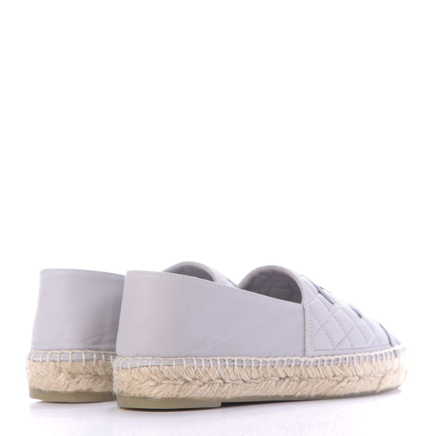 Chanel Lambskin Quilted CC Espadrilles 38 Grey 4 of 11