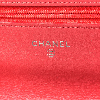 Chanel Patent Quilted Wallet On Chain WOC Dark Pink 6 of 13