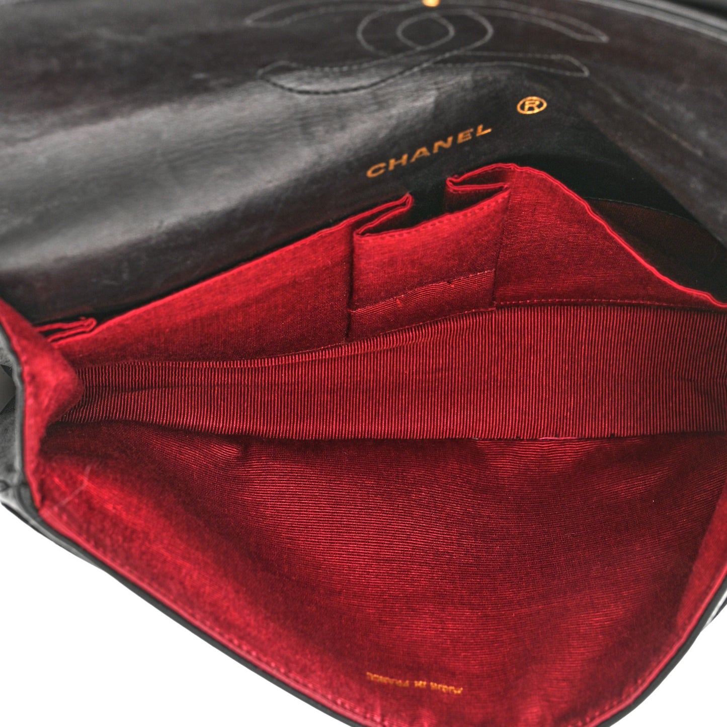Lambskin Quilted Medium Double Flap Black
