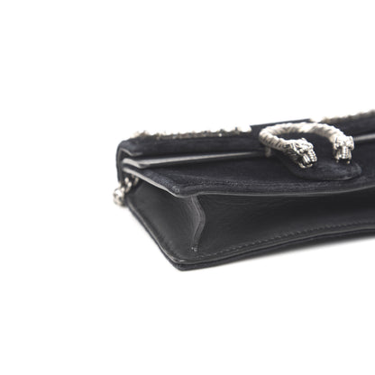 Gucci Velvet Crystal Super Mini Dionysus Shoulder Bag Black 10 of 12