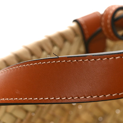 Celine Raffia Calfskin Triomphe Teen Panier Tan 7 of 9