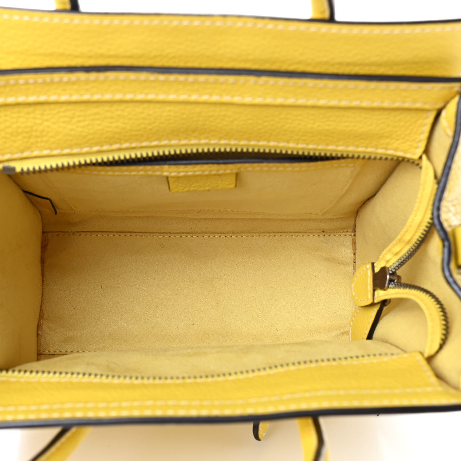 Celine Drummed Calfskin Nano Luggage Citron 4 of 4