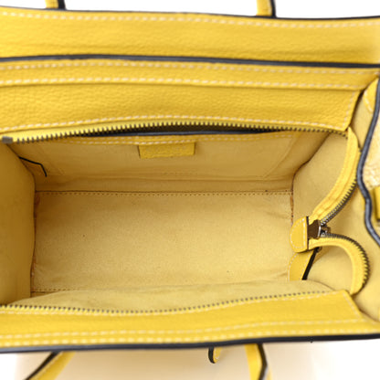 Celine Drummed Calfskin Nano Luggage Citron 4 of 4
